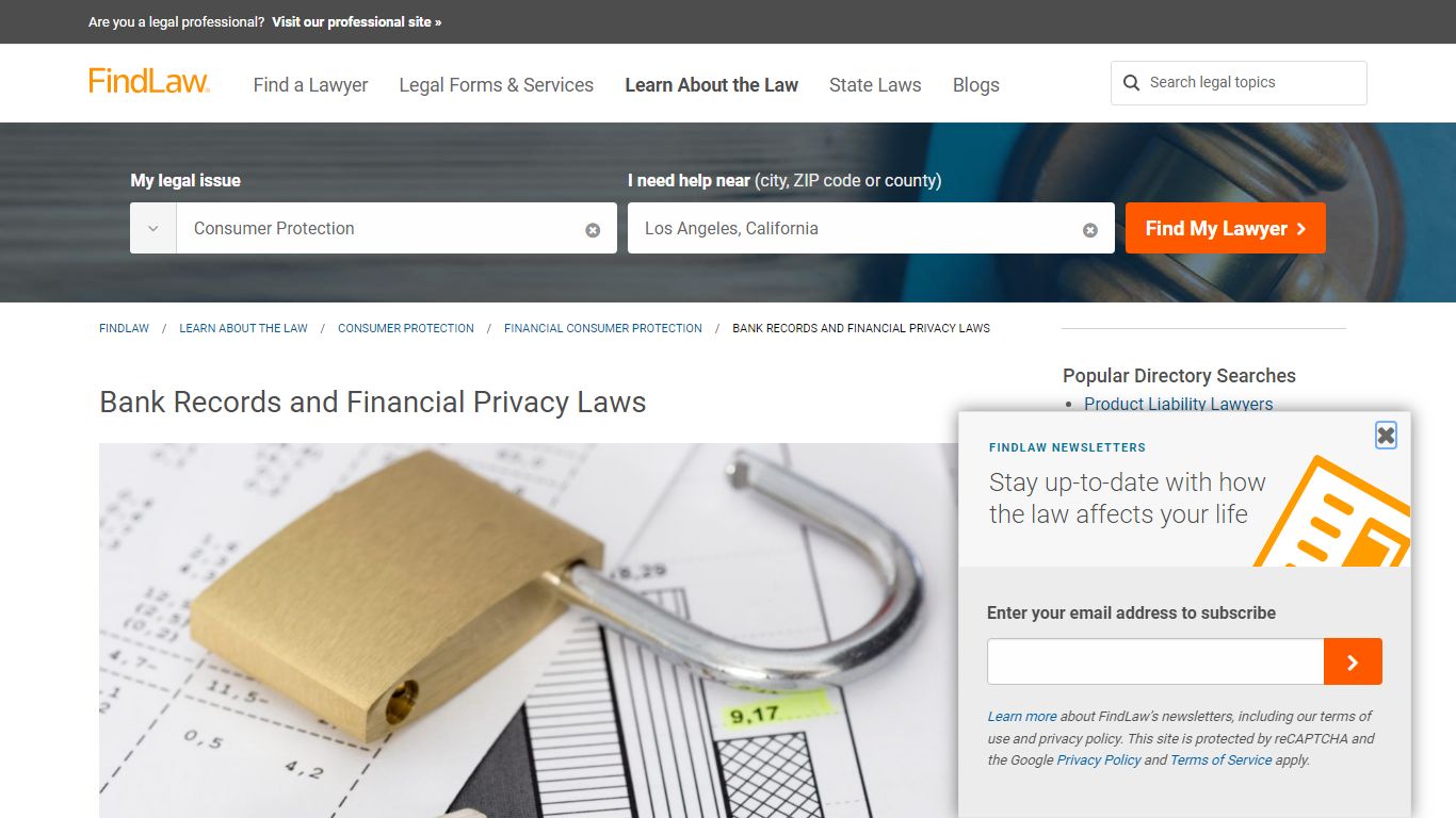 Bank Records and Financial Privacy Laws - FindLaw